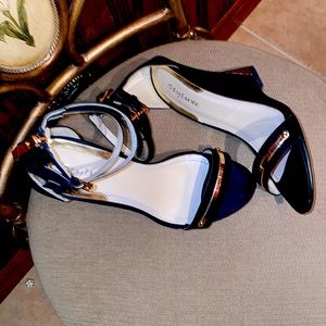 Wedge heels evening shoes